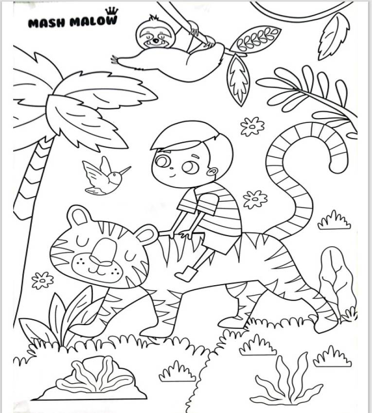 Mash Malow Coffret de Peinture Standard pour garçons Cadeau Anniversaire avec 10 Feuilles pour Dessiner et 2 pour Colorier
